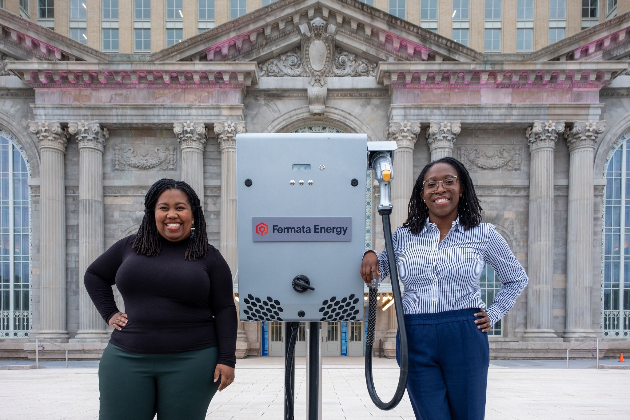 Evette Ellis, left, and Kameale C. Terry, founders of ChargerHelp!, have partnered with Michigan Central to offer free training for Detroit's to become repair technicians for electric vehicle charging stations.
